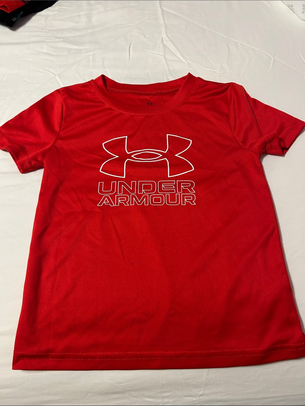 Under Armour Red Short Sleeve Tee with White Logo
